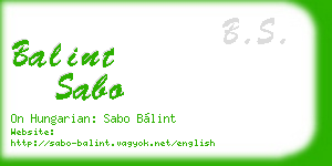balint sabo business card